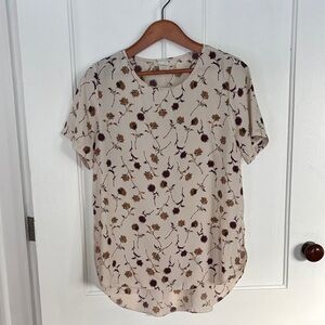 Kaileigh Cream Floral Short Sleeve Top